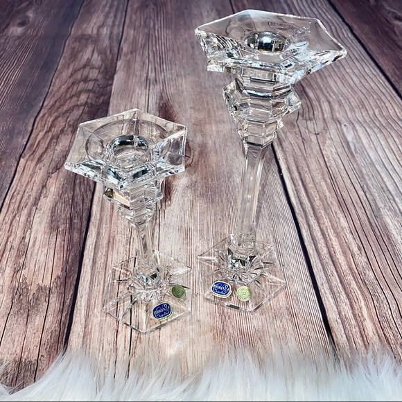 Vintage | Bohemia Crystal Candlestick Holders - Picture 2 of 7